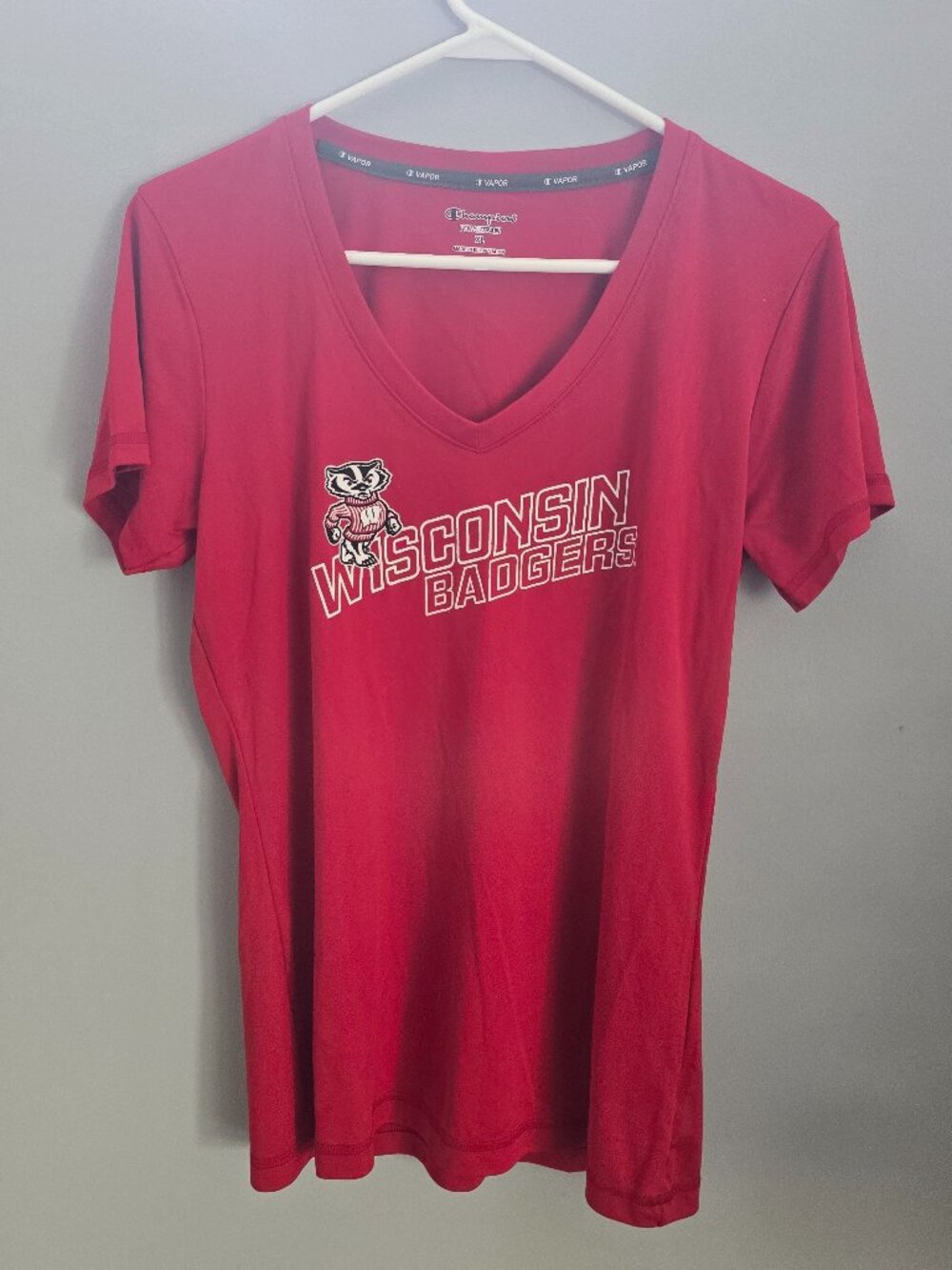 Champion Wisconsin Badgers Vapor Running/Performance Tee - L